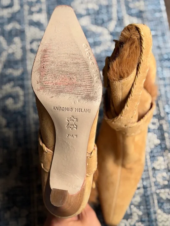 ANTONIO MELANI | Pine Suede | Ankle Boots with Fur Trim | 7.5 - Picture 8 of 11